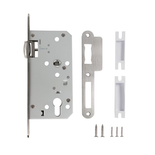 Замок Fuaro (Фуаро) врезной DD.INOX/C-55.72/R с роликовой защелкой (лиц.планка 20 мм) 