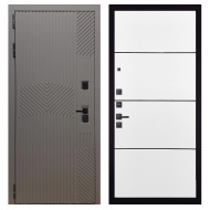 Гранит Нанорельеф, панель 079 Белый софт, черный молдинг 12 мм