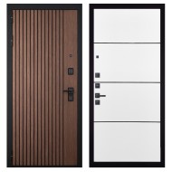 Гранит Шторм, панель 079 Белый софт, черный молдинг 12 мм