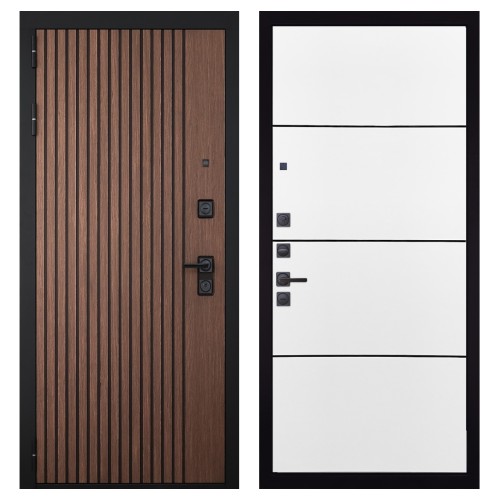 Гранит Шторм, панель 079 Белый софт, черный молдинг 12 мм