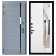 Гранит Пиано Серая, панель 083 Белый софт зеркало 10 мм