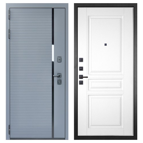 Гранит Пиано Серая, панель 018 Белый 16 мм