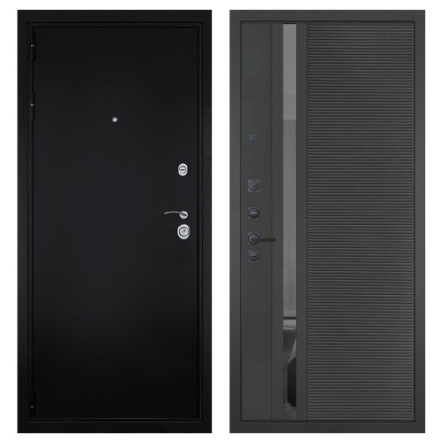 Гранит Ультра 8, панель 090 Черный кварц с зеркальной тонированной вставкой 10 мм