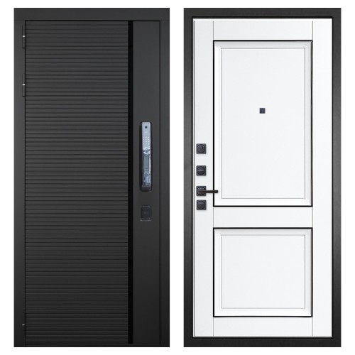 Гранит Пиано Смарт, панель 070 Две филенки с молдингом белый матовый 12 мм