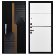 Гранит Смарт Люкс, панель 079 Белый софт, черный молдинг 12 мм