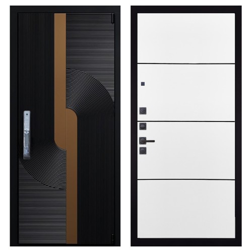 Гранит Смарт Люкс, панель 079 Белый софт, черный молдинг 12 мм