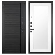 Гранит Пиано Черная, панель 010 зеркало Белый матовый 16 мм