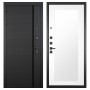 Гранит Пиано Черная, панель 010 зеркало Белый матовый 16 мм