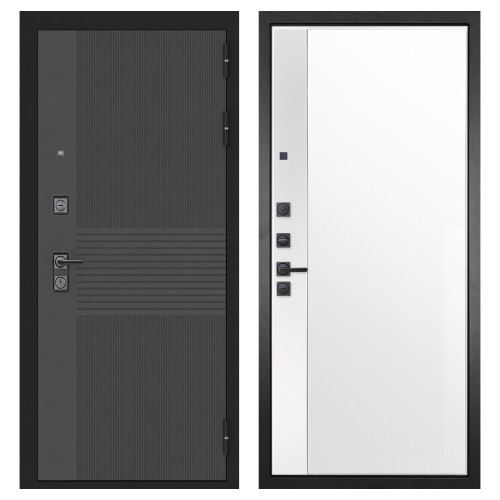 Гранит Гранж, панель 075 зеркало макси бок белое 16 мм