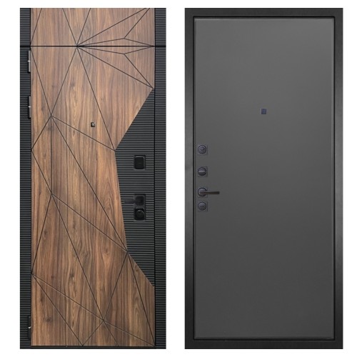 Гранит Континент с фрамугой, панель 077 графит нубук 12 мм