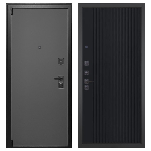 Гранит Лайт Графит, панель 088 Черный кварц с фрезеровкой 10 мм