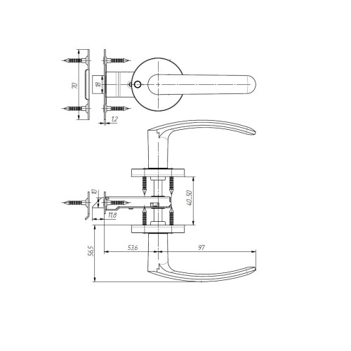 Защелка Zenit (Зенит) ЗЩ2 (бронза) 
