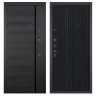 Гранит Пиано Черная, панель 088 Черный кварц с фрезеровкой 10 мм