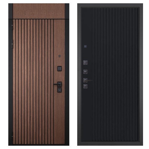 Гранит Шторм с фрамугой, панель 088 Черный кварц с фрезеровкой 10 мм