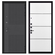 Гранит Гранж, панель 079 Белый софт, черный молдинг 12 мм