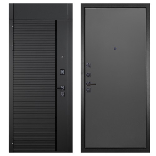 Гранит Пиано Черная с фрамугой, панель 077 графит нубук 12 мм