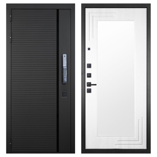 Гранит Пиано Смарт, панель 019 зеркало Белый ясень 16 мм