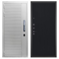 Гранит Пиано Смарт Белая, панель 088 Черный кварц с фрезеровкой 10 мм