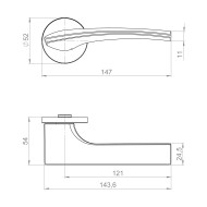 Ручка Fuaro (Фуаро) раздельная R.ZLR52.ETALON SSG-39 сатинированное золото 