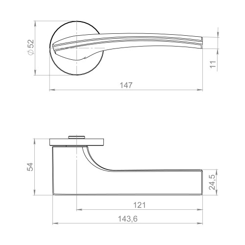 Ручка Fuaro (Фуаро) раздельная R.ZLR52.ETALON SSG-39 сатинированное золото 