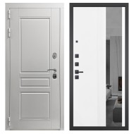 Гранит Лира Белая, панель 085 Белый рельеф софт с тонированным зеркало 10 мм