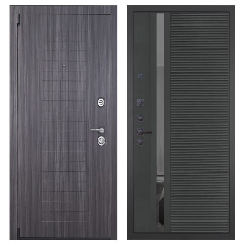 Гранит С7, панель 090 Черный кварц с зеркальной тонированной вставкой 10 мм