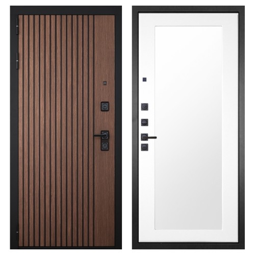 Гранит Шторм, панель 010 зеркало Белый матовый 16 мм