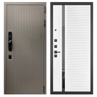 Гранит Смарт Нанорельеф, панель 089 Белый софт с зеркальной тонированной вставкой 10 мм