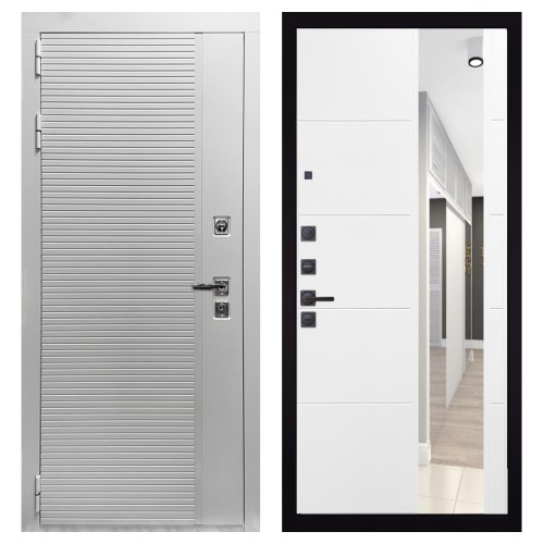 Гранит Пиано Белая, панель 083 Белый софт зеркало 10 мм