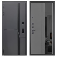 Гранит НаноБлэк лайн, панель 086 Серый рельеф софт с тонированным зеркало 10 мм