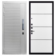 Гранит Пиано Смарт Белая, панель 079 Белый софт, черный молдинг 12 мм