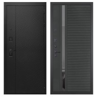 Гранит Симметрия, панель 090 Черный кварц с зеркальной тонированной вставкой 10 мм