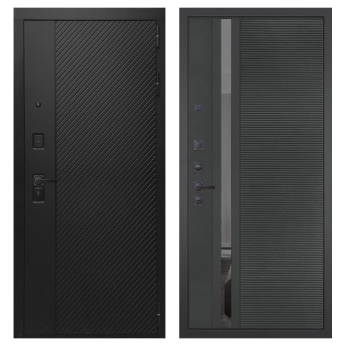 Гранит Симметрия, панель 090 Черный кварц с зеркальной тонированной вставкой 10 мм