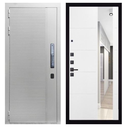 Гранит Пиано Смарт Белая, панель 083 Белый софт зеркало 10 мм