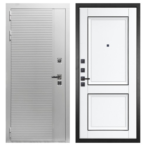 Гранит Пиано Белая, панель 070 Две филенки с молдингом белый матовый 12 мм