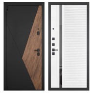 Гранит Геометрия, панель 089 Белый софт с зеркальной тонированной вставкой 10 мм