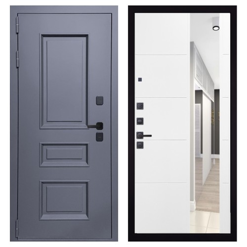 Гранит Сибирь, панель 083 Белый софт зеркало 10 мм