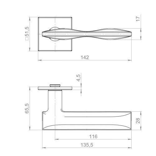 Ручка Armadillo (Армадилло) раздельная K.YM.BANOFFE FSG-39 флор. золото 