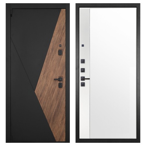 Гранит Геометрия, панель 075 зеркало макси бок белое 16 мм