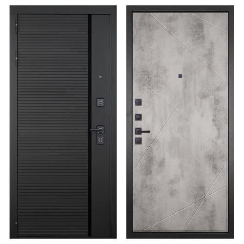 Гранит Пиано Черная, панель 044 Бетон светлый 12 мм