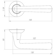 Ручка Ajax (Аякс) раздельная R.JR54.IND LAVORO BL-24 черный (белая коробка) 