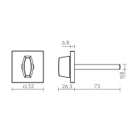Ручка Fuaro (Фуаро) поворотная BKW8x75.K.TRG52 BL-24 черный 