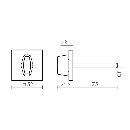 Ручка Fuaro (Фуаро) поворотная BKW8x75.K.TRG52 BL-24 черный 