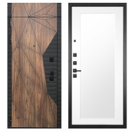 Гранит Континент с фрамугой, панель 010 зеркало Белый матовый 16 мм