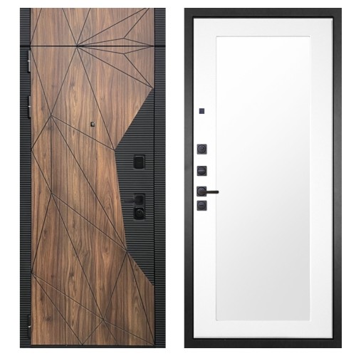 Гранит Континент с фрамугой, панель 010 зеркало Белый матовый 16 мм