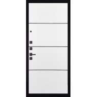 Гранит Эксклюзив, панель 079 Белый софт, черный молдинг 12 мм