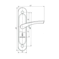 Ручка дверная Zenit (Зенит) на планке РФ2-77.01 (для замков 10.11,30.11), медь 