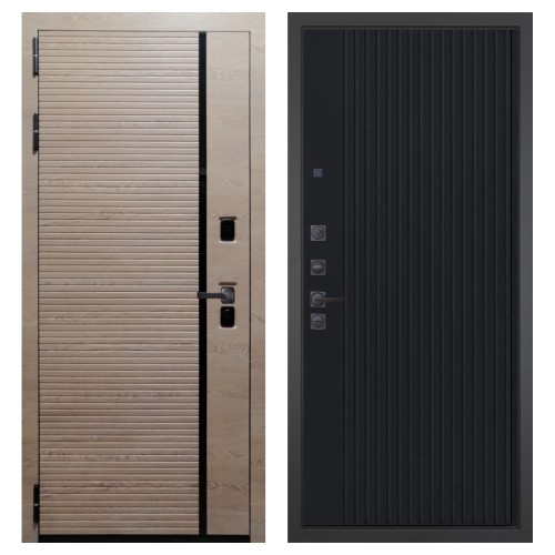 Гранит Пиано Эко, панель 088 Черный кварц с фрезеровкой 10 мм