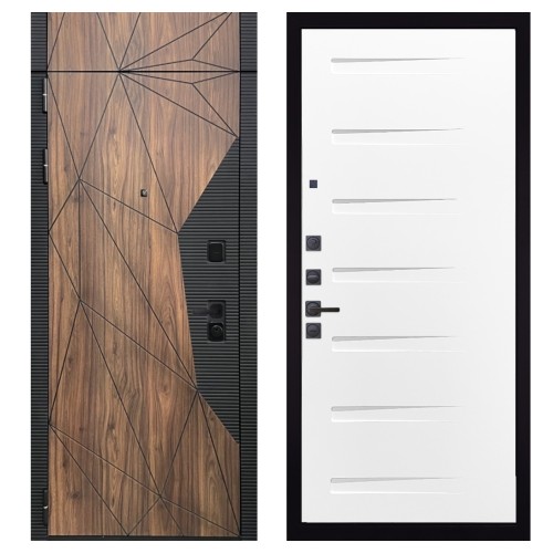 Гранит Континент с фрамугой, панель 081 Белый Горизонт 10 мм