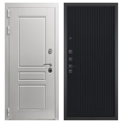 Гранит Лира Белая, панель 088 Черный кварц с фрезеровкой 10 мм